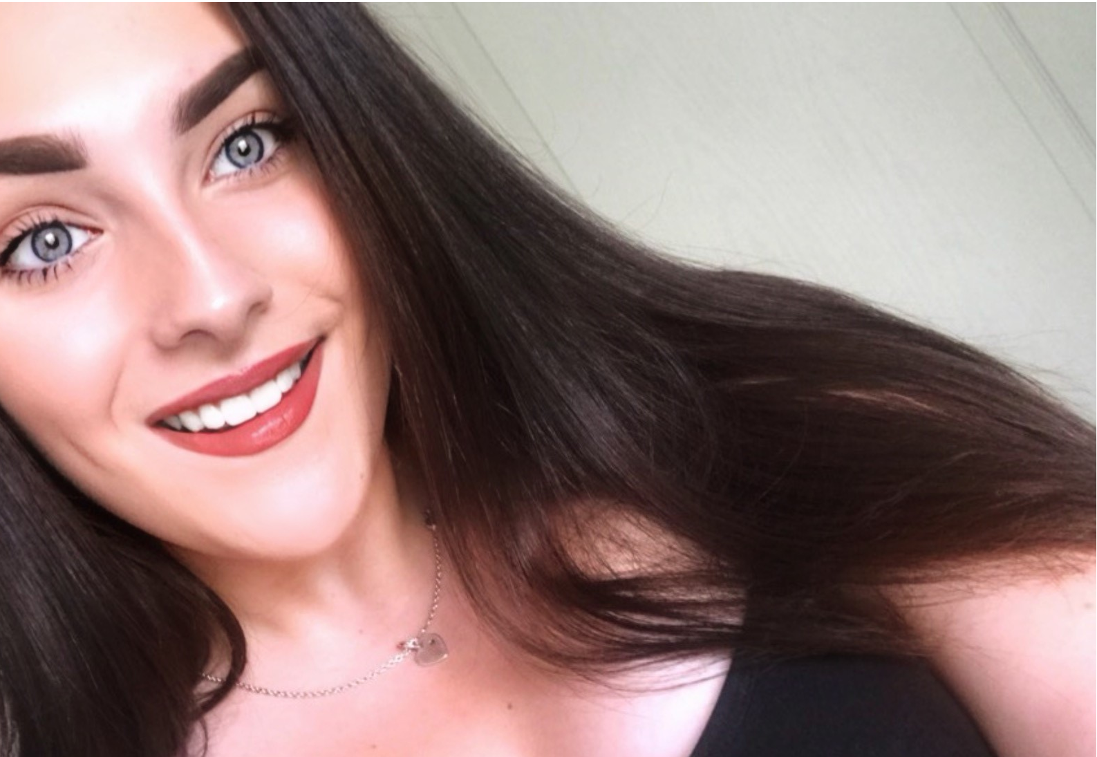 Georgia smiles to camera