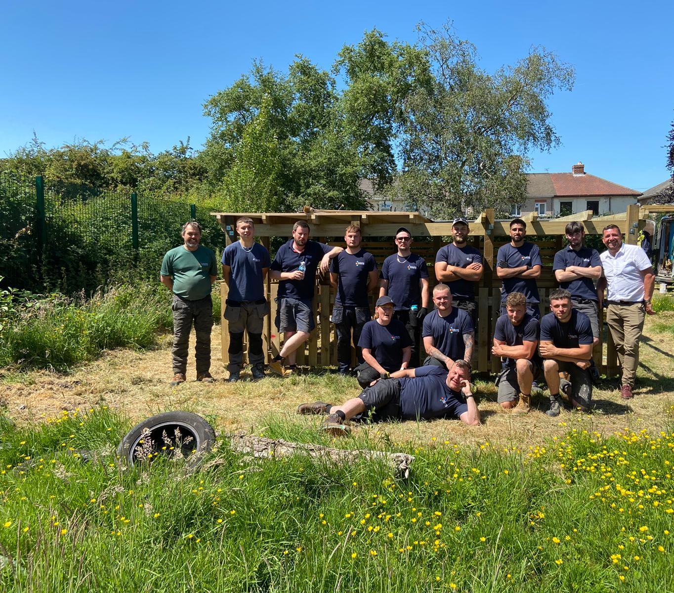 Apprentices At Somerlea School Building Forest School