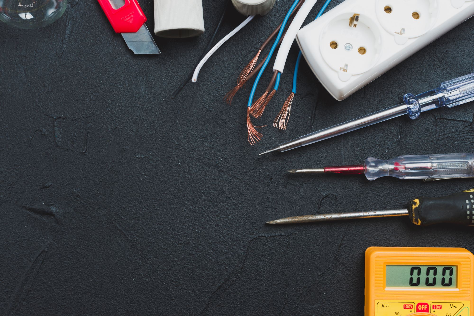 Wires Screwdrivers Multimeter