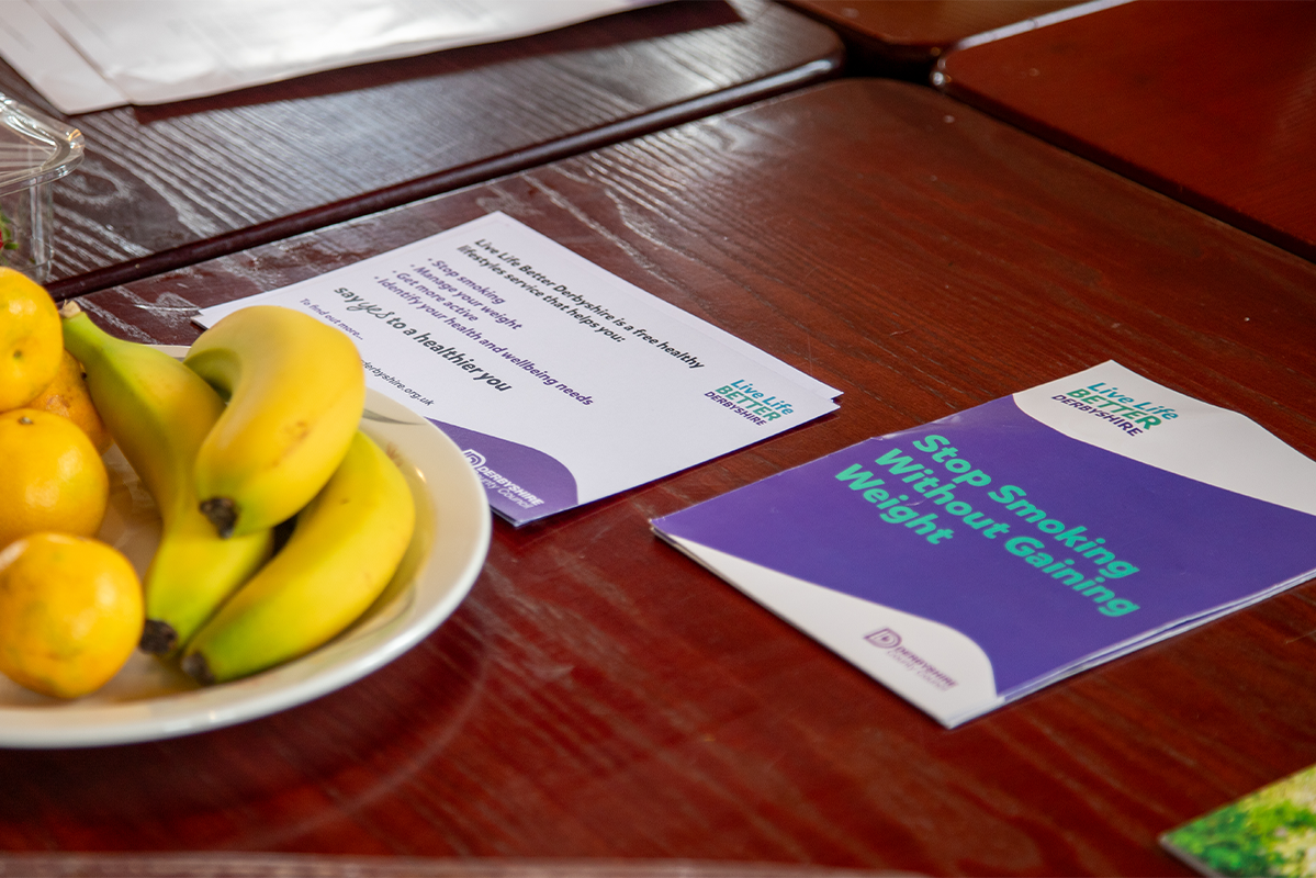 Live Life Better Derbyshire leaflets on table