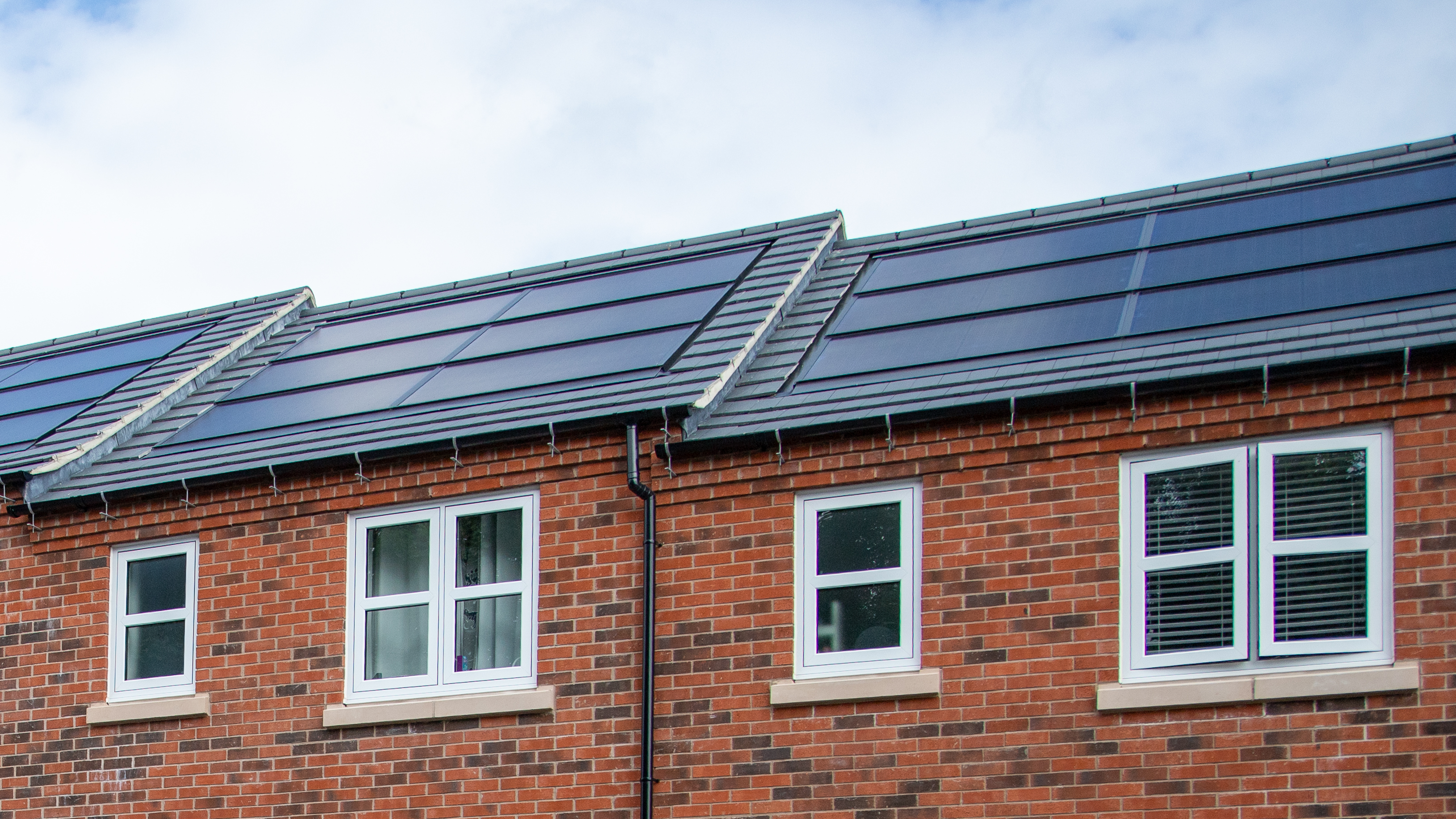 Close-up of solar panels on top of roof